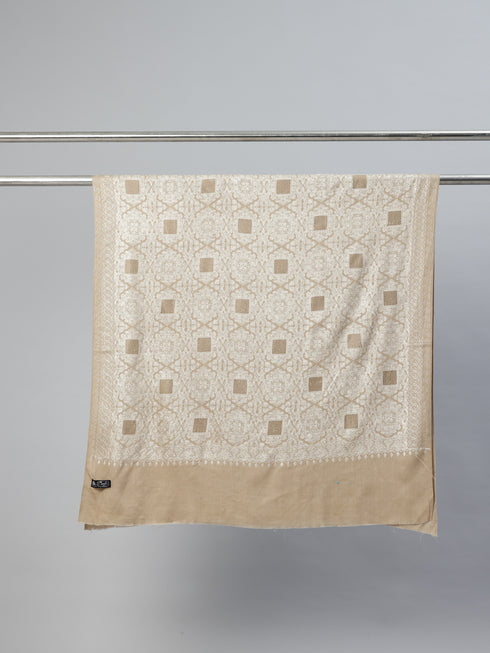 Women's Pure Wool Faux Pashmina Aari Embroidery Shawl